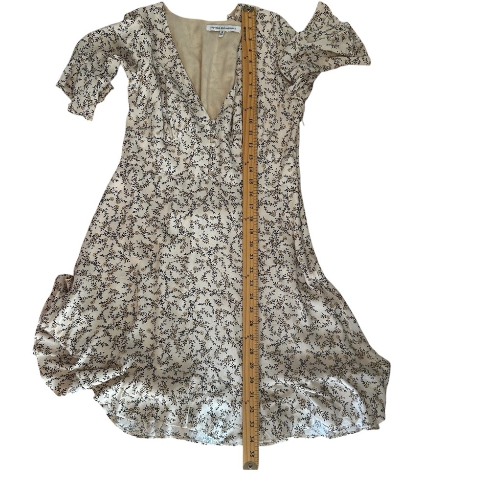 Cupcakes and cashmere dress boho tan floral spring cottagecore womens Size 8 - Picture 11 of 16